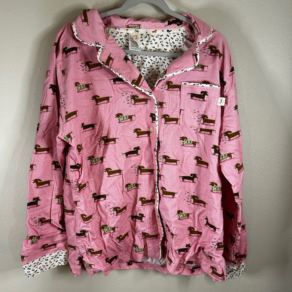 munki munki Pink Dachshund Pajama Top